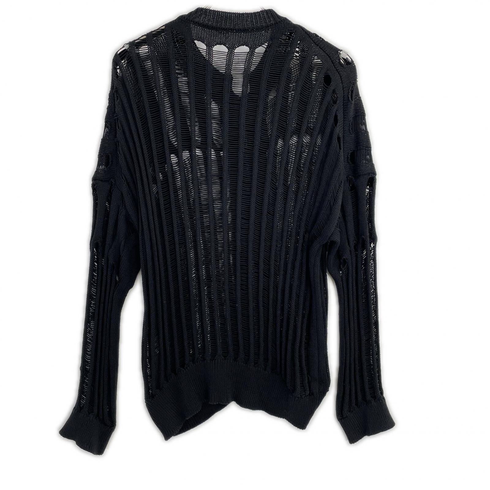 yohjiyamamoto ヨウジヤマモト ブラック FK-K21-993 OFFSET PATTERN ニットブルゾン トップス