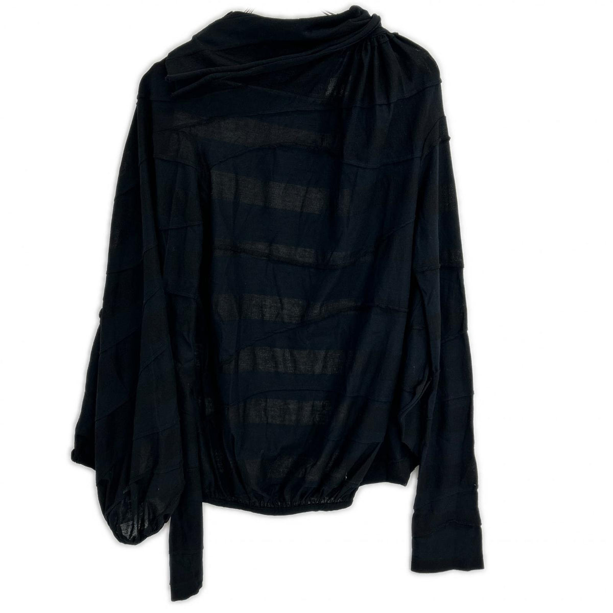 yohjiyamamoto ヨウジヤマモト ブラック FK-T31-077 TUCK JACQUARD GATHER DETAIL カーディガン トップス