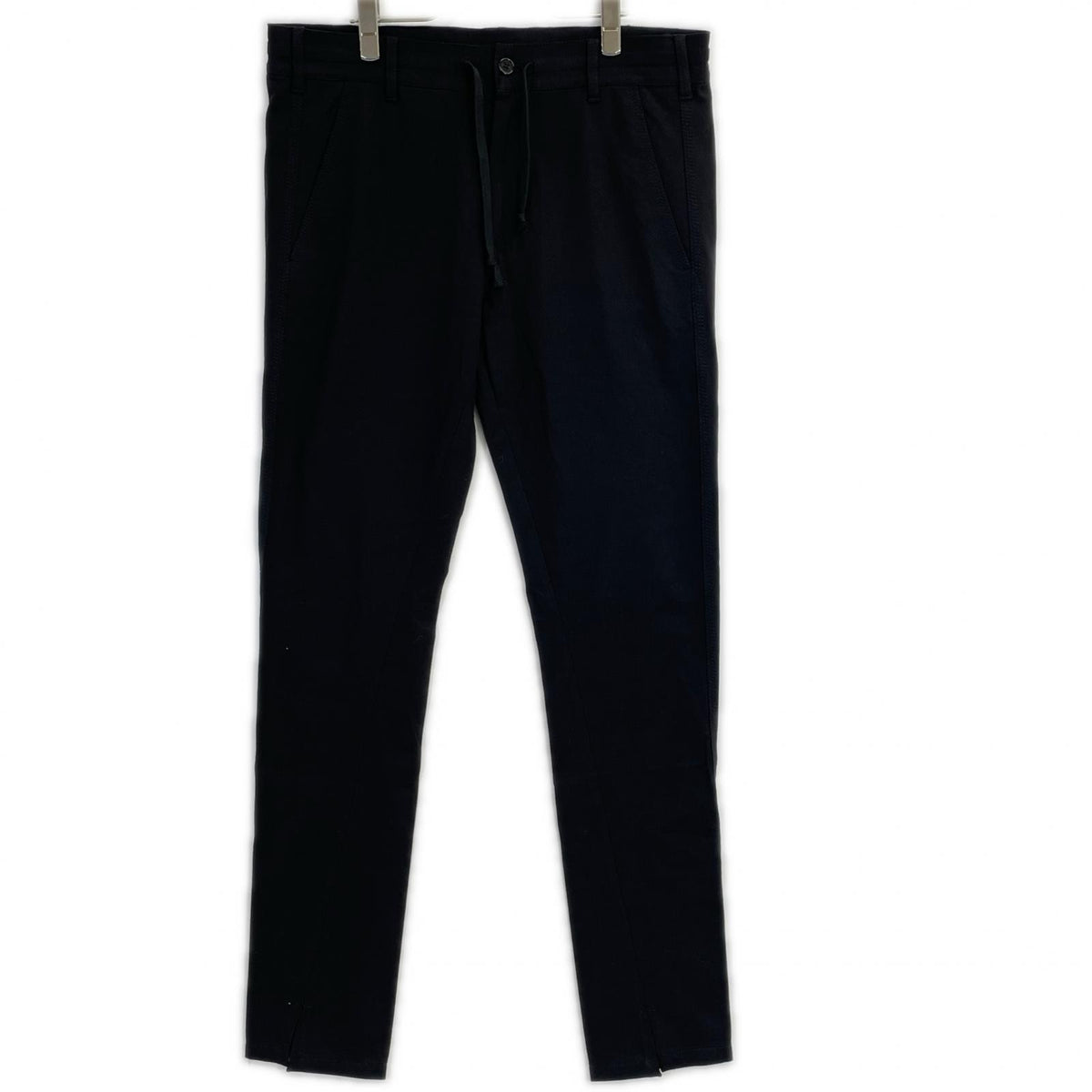 ANN DEMEULEMEESTER アンドゥムルメステール ブラック コットン100 トラウザーパンツ ボトムス