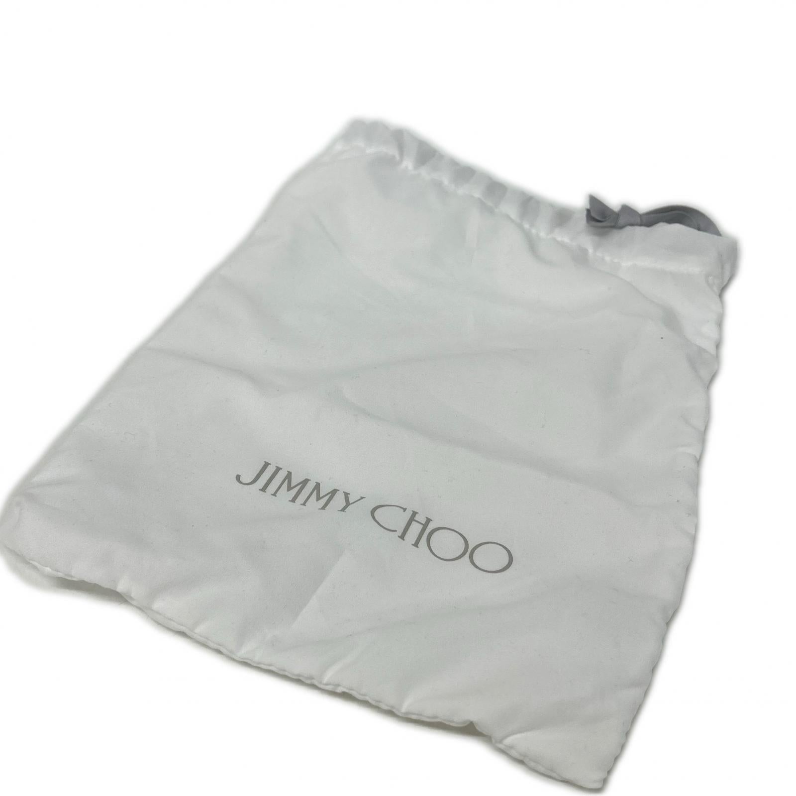 JIMMY CHOO ジミーチュウ 【新品同様】GALA スタッズ リボン ポインテッドトゥ フラット シューズ シューズ