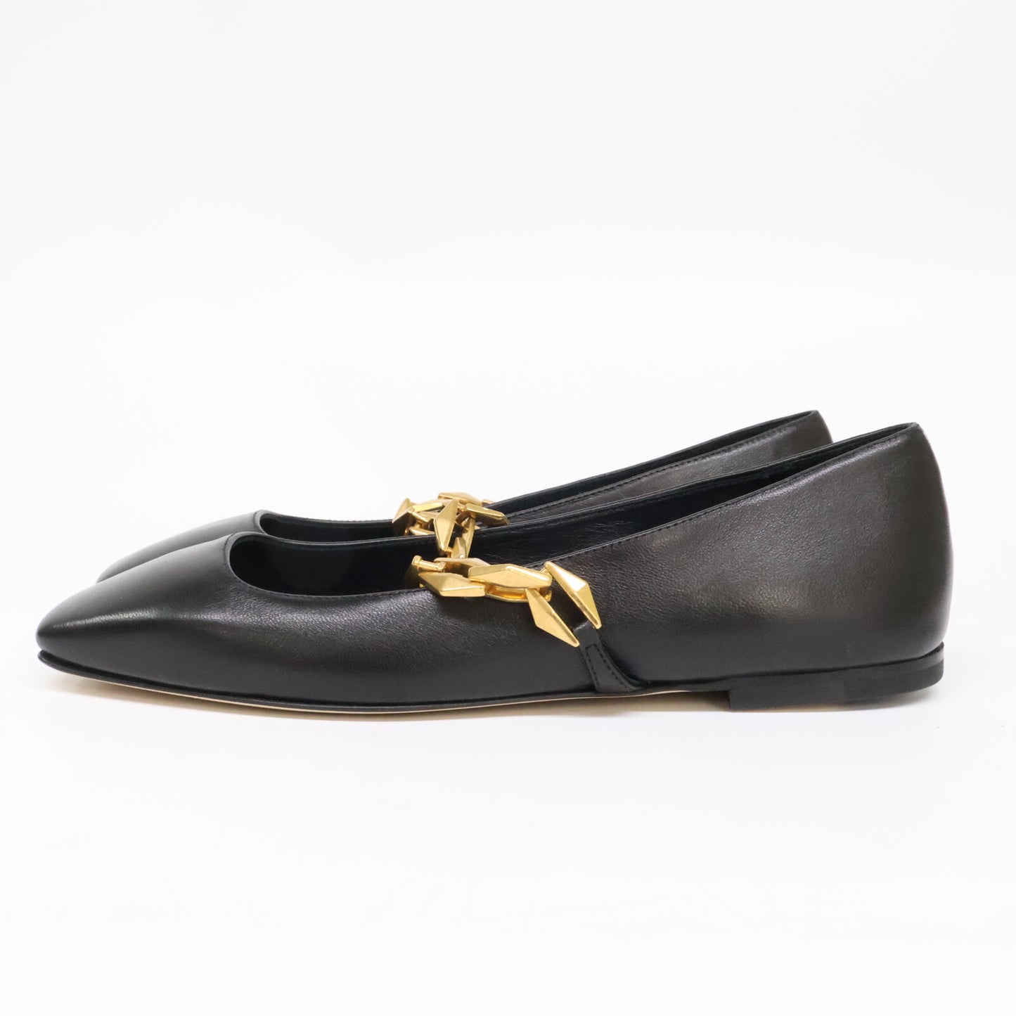 JIMMY CHOO ジミーチュウ 【新品同様】DIAMOND TILDA FLAT ダイヤモンド ティルダ フラット スクエアトゥ シューズ シューズ