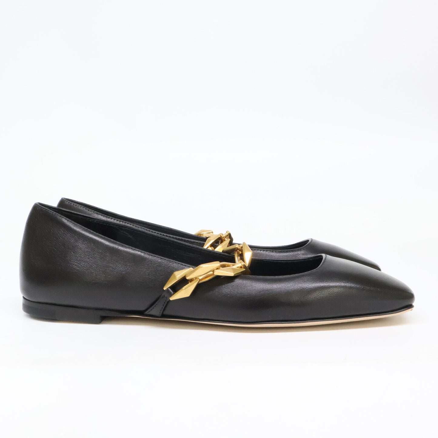 JIMMY CHOO ジミーチュウ 【新品同様】DIAMOND TILDA FLAT ダイヤモンド ティルダ フラット スクエアトゥ シューズ シューズ
