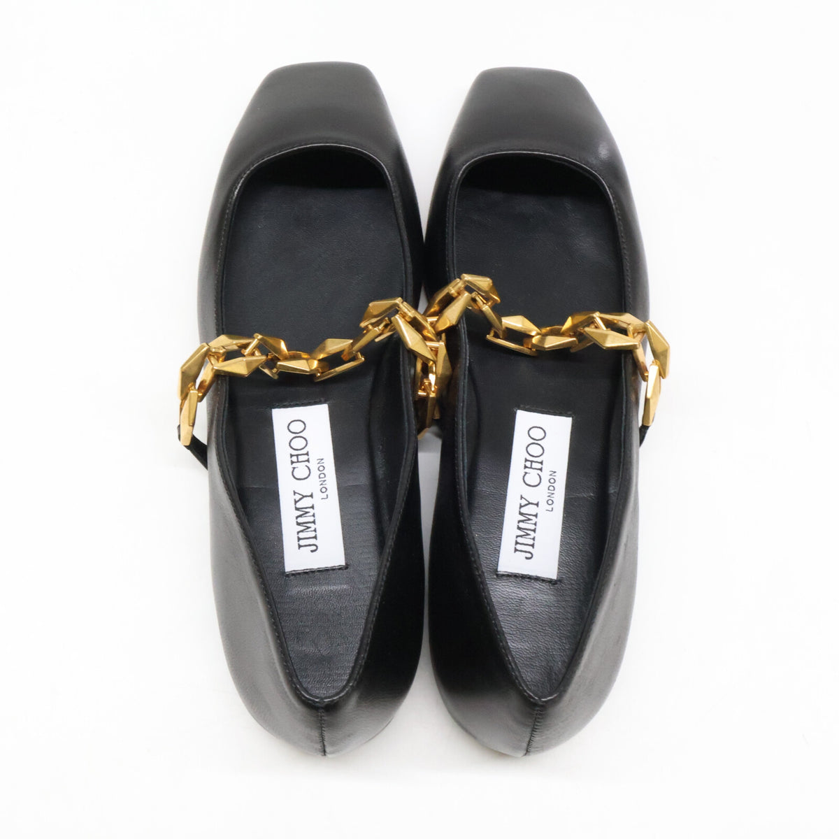 JIMMY CHOO ジミーチュウ 【新品同様】DIAMOND TILDA FLAT ダイヤモンド ティルダ フラット スクエアトゥ シューズ シューズ