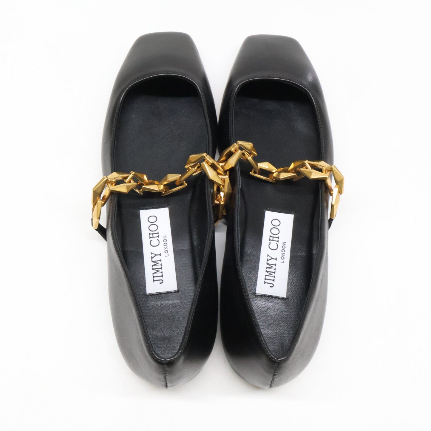JIMMY CHOO ジミーチュウ 【新品同様】DIAMOND TILDA FLAT ダイヤモンド ティルダ フラット スクエアトゥ シューズ シューズ