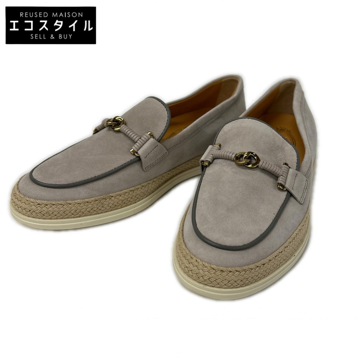 TOD'S トッズ 【美品】XXW92K0HZ00D8W スエード エスパドリーユ ローファー シューズ