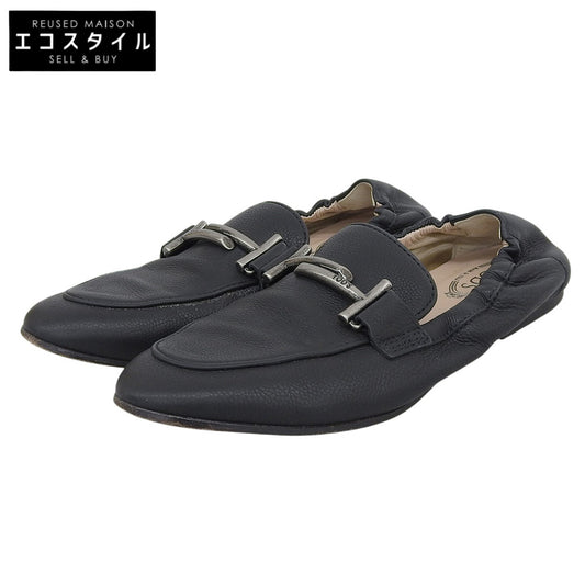TOD'S トッズ ダブルT ローファー シューズ レディース レザー ブラック 34 シューズ