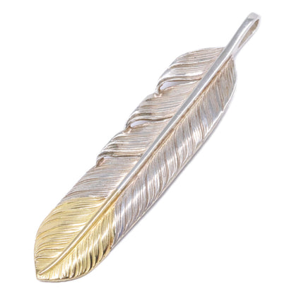 WASHIMITARO 鷲見太郎 W-1FFL02-TYG L flight feather K18/SV925 top 02 ペンダントトップ