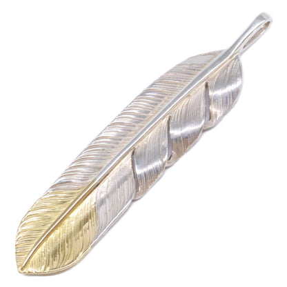 WASHIMITARO 鷲見太郎 W-1FFL02-TYG L flight feather K18/SV925 top 02 ペンダントトップ