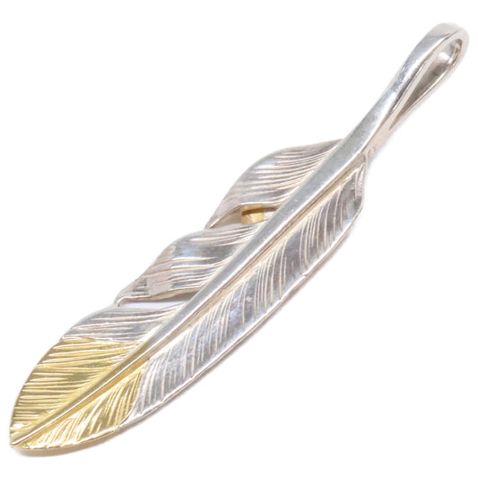 WASHIMITARO 鷲見太郎 【新品同様】W-1FS01-TYG-C01 S feather K18 top 01 M K18 eagle metal フェザー イーグルメタル ペンダントトップ