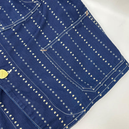 TCB JEANS&CO. ティーシービージーンズ ブルー キャットハート チョア ストライプ デニム カバーオール オーバーオール オールインワン