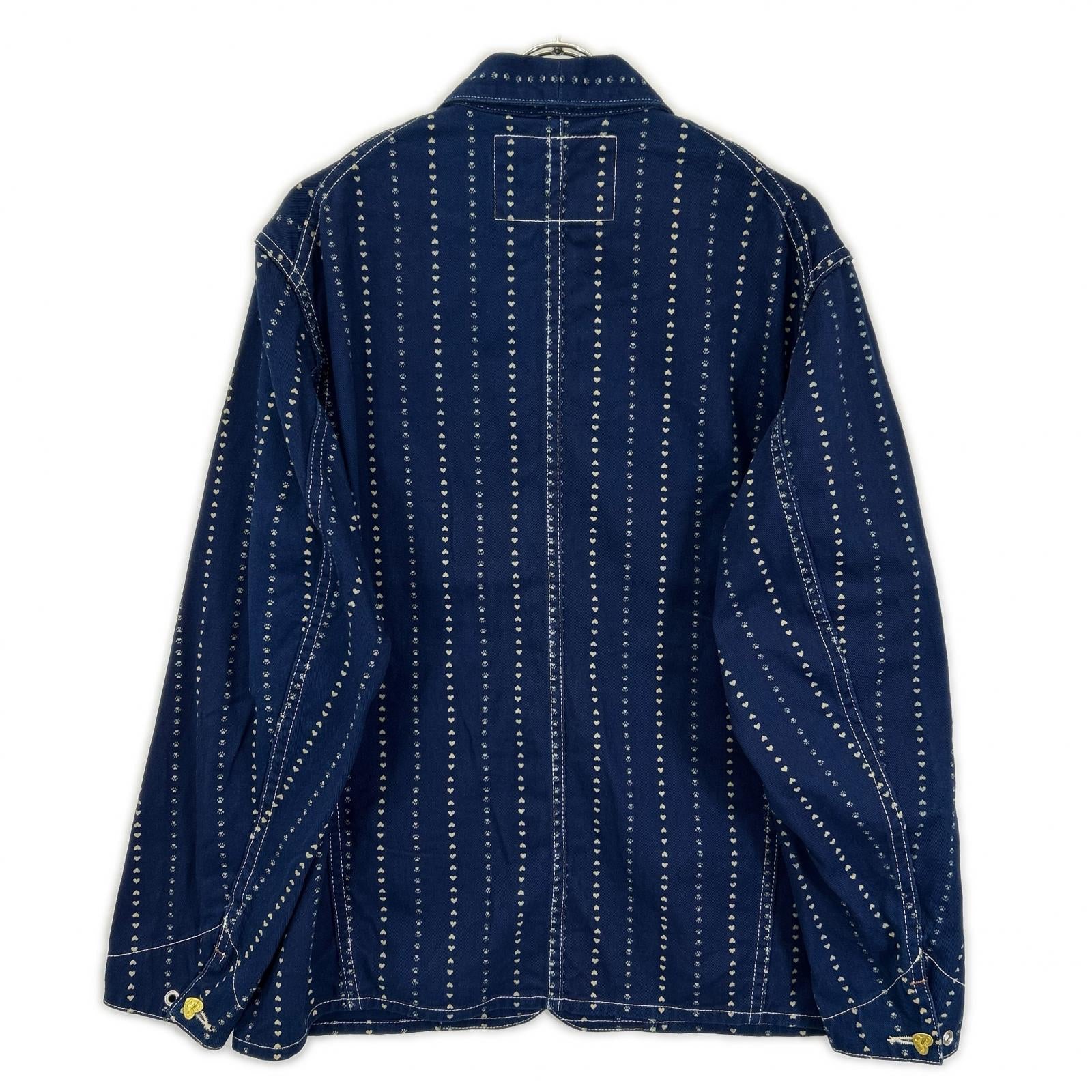 TCB JEANS&CO. ティーシービージーンズ ブルー キャットハート チョア ストライプ デニム カバーオール オーバーオール オールインワン