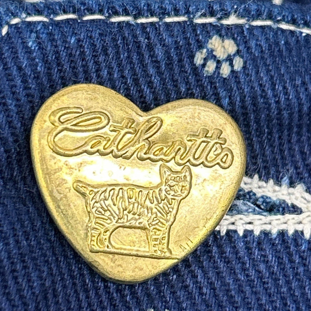 TCB JEANS&CO. ティーシービージーンズ ブルー キャットハート チョア ストライプ デニム カバーオール オーバーオール オールインワン