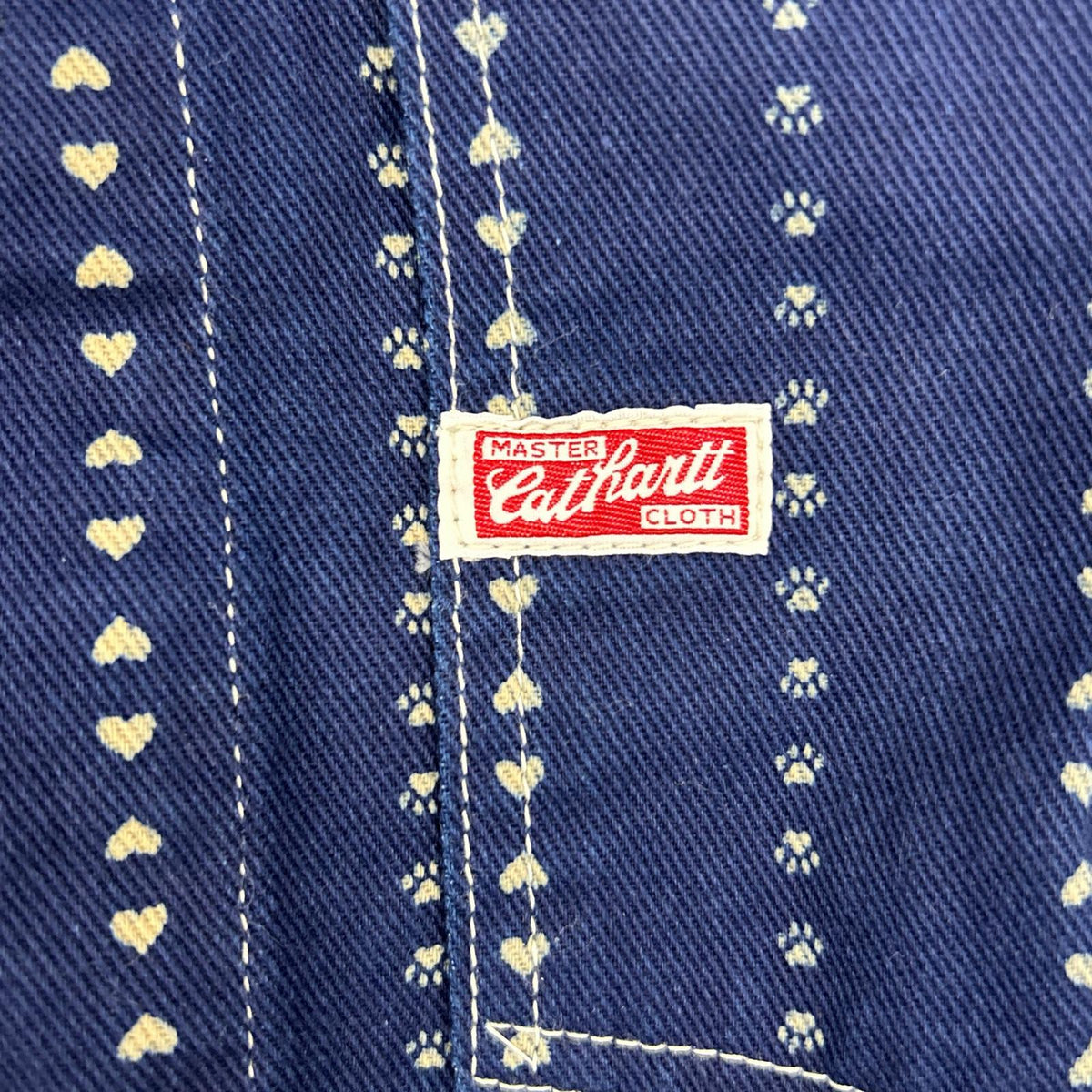 TCB JEANS&CO. ティーシービージーンズ ブルー キャットハート チョア ストライプ デニム カバーオール オーバーオール オールインワン