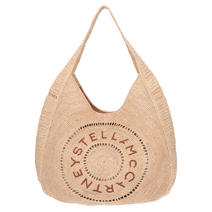 STELLA McCARTNEY ステラマッカートニー 【美品】7B0164WP03759370U ロゴ ラフィア クロシェホーボーバッグ トートバッグ