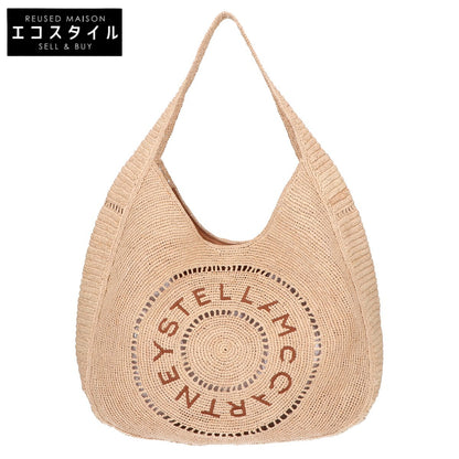 STELLA McCARTNEY ステラマッカートニー 【美品】7B0164WP03759370U ロゴ ラフィア クロシェホーボーバッグ トートバッグ