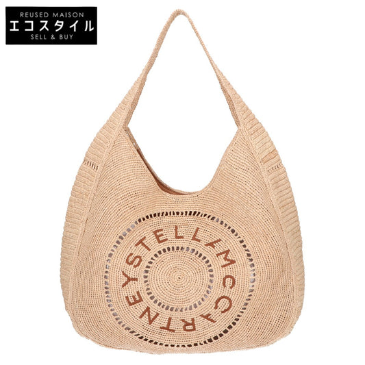 STELLA McCARTNEY ステラマッカートニー 【美品】7B0164WP03759370U ロゴ ラフィア クロシェホーボーバッグ トートバッグ