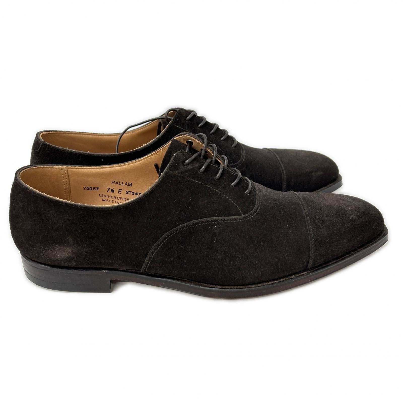 Crockett&Jones クロケット＆ジョーンズ 【新品同様】25057 HALLAM ハラム 348ラスト スエード ストレートチップ オックスフォード シューズ シューズ