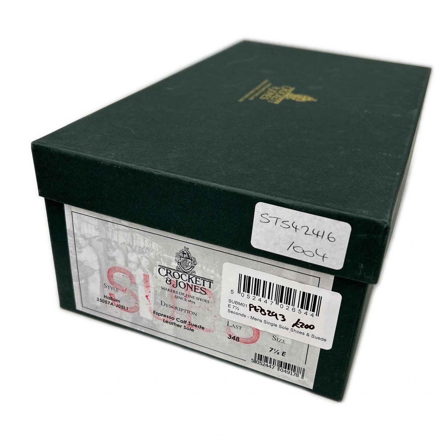 Crockett&Jones クロケット＆ジョーンズ 【新品同様】25057 HALLAM ハラム 348ラスト スエード ストレートチップ オックスフォード シューズ シューズ