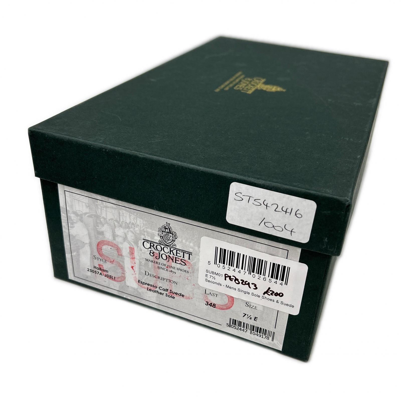 Crockett&Jones クロケット＆ジョーンズ 【新品同様】25057 HALLAM ハラム 348ラスト スエード ストレートチップ オックスフォード シューズ シューズ
