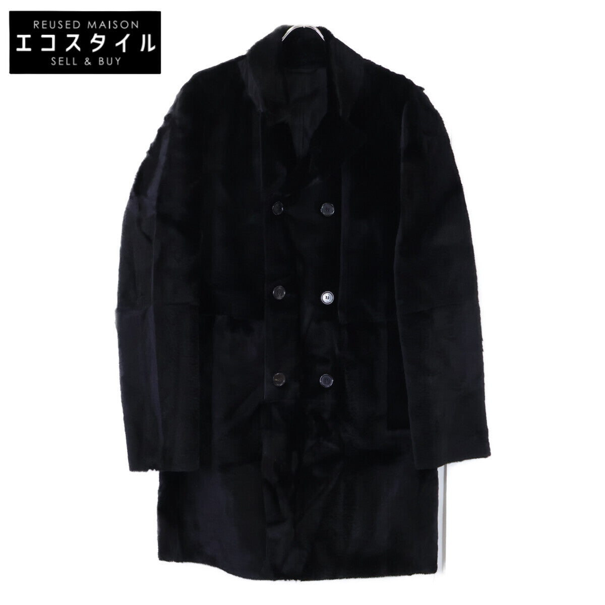 HUGOBOSS ヒューゴボス カンガルーレザー ダブルブレスト ロング コート