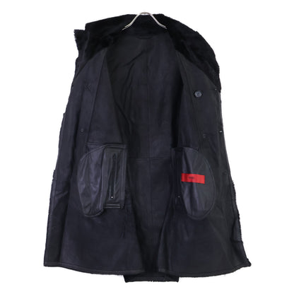 HUGOBOSS ヒューゴボス カンガルーレザー ダブルブレスト ロング コート