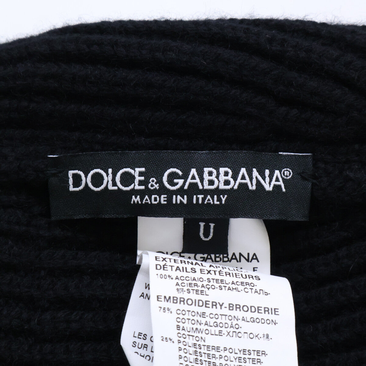 DOLCE&GABBANA ドルチェアンドガッバーナ GXL42Z/JAWN4 ピン付 カシミヤ ビーニー 帽子