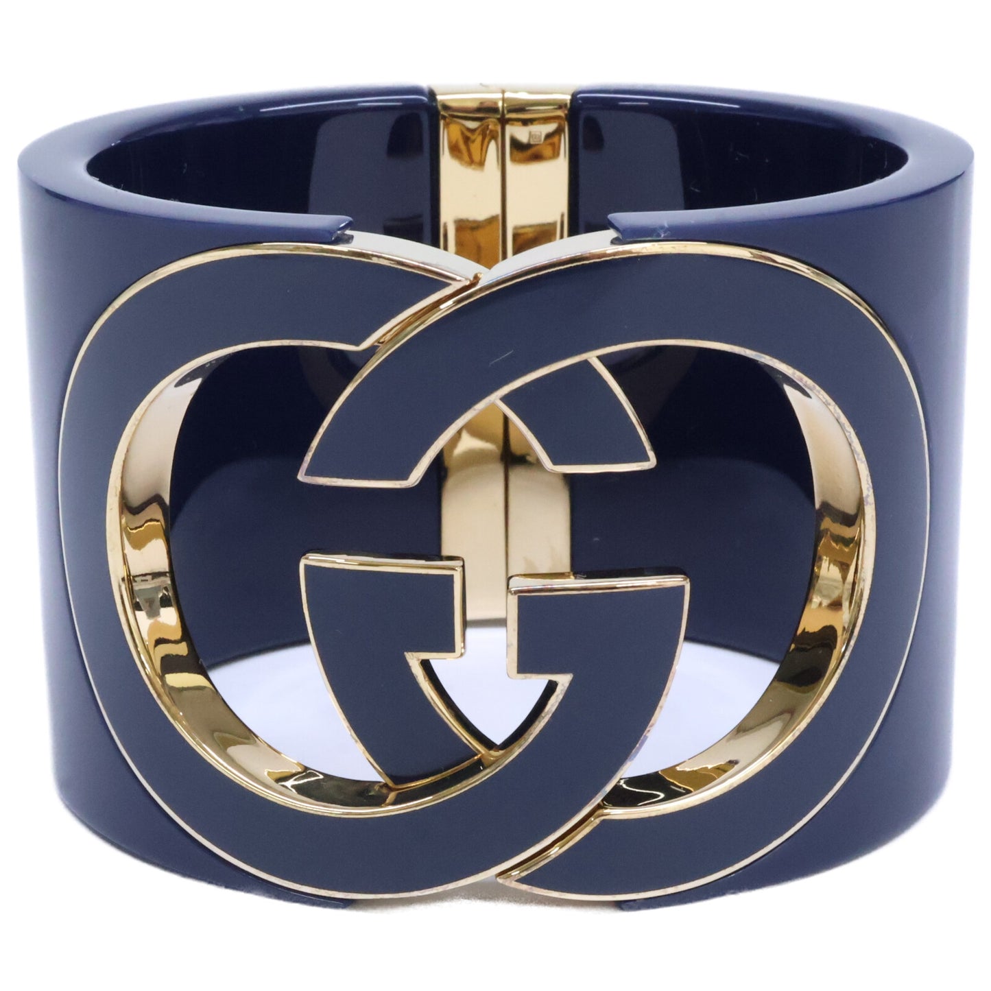 GUCCI グッチ 【新品同様】GG Interlocking cuff Bracelet グッチ インターロッキング カフ ブレスレット バングル