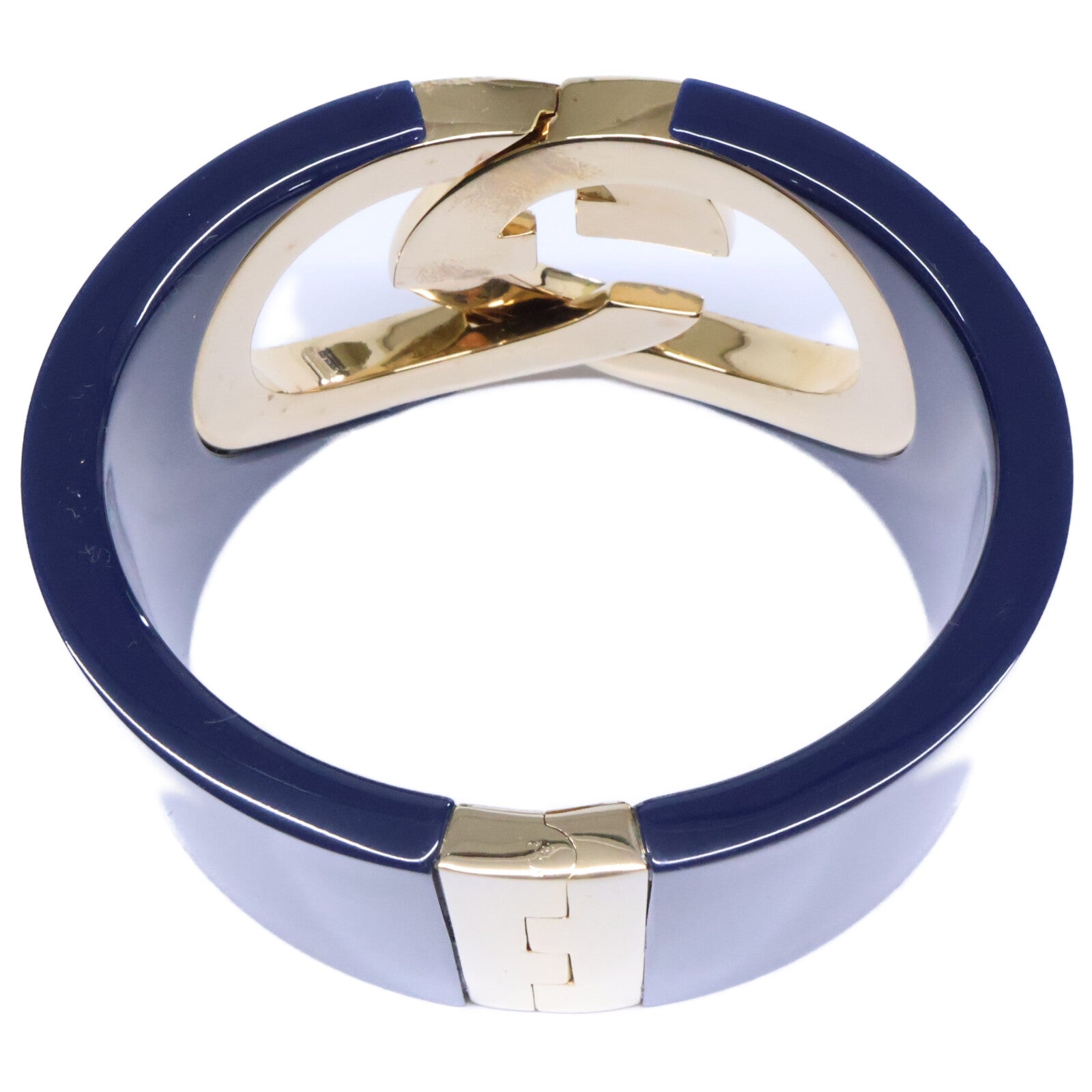 GUCCI グッチ 【新品同様】GG Interlocking cuff Bracelet グッチ インターロッキング カフ ブレスレット バングル
