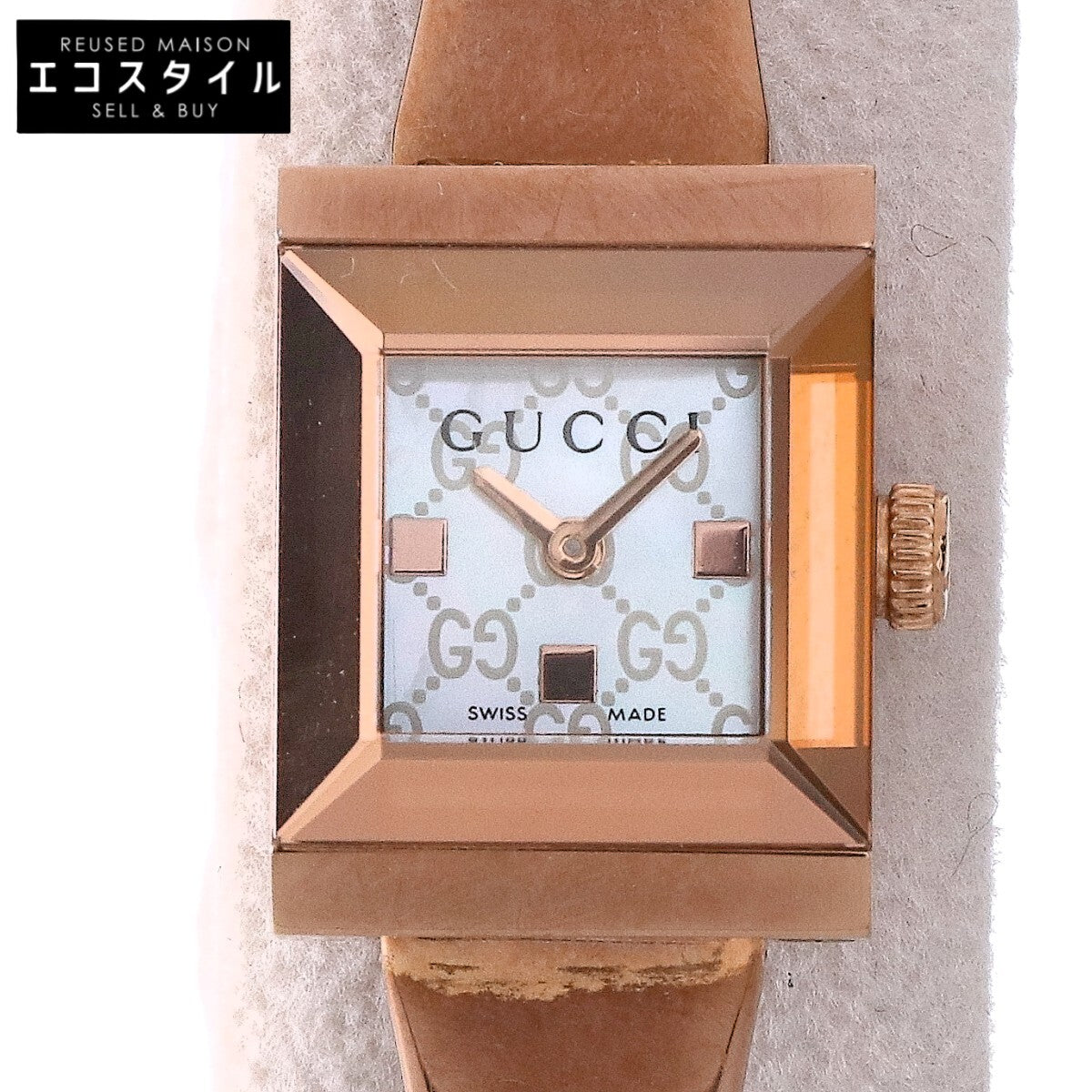 GUCCI グッチ 128.5 シェル文字盤 バングルウォッチ/ 腕時計