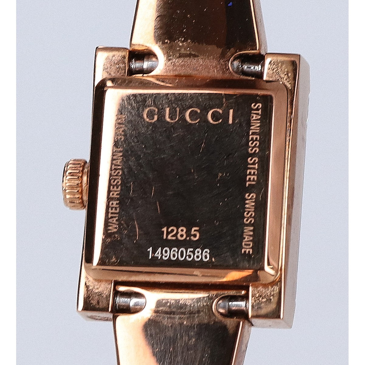 GUCCI グッチ 128.5 シェル文字盤 バングルウォッチ/ 腕時計