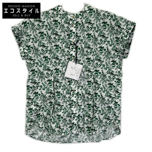 SEVEN TEN by MIHO KAWAHITO Seven Ten by Miho Kawahito 10S111 green signature-print shirt top