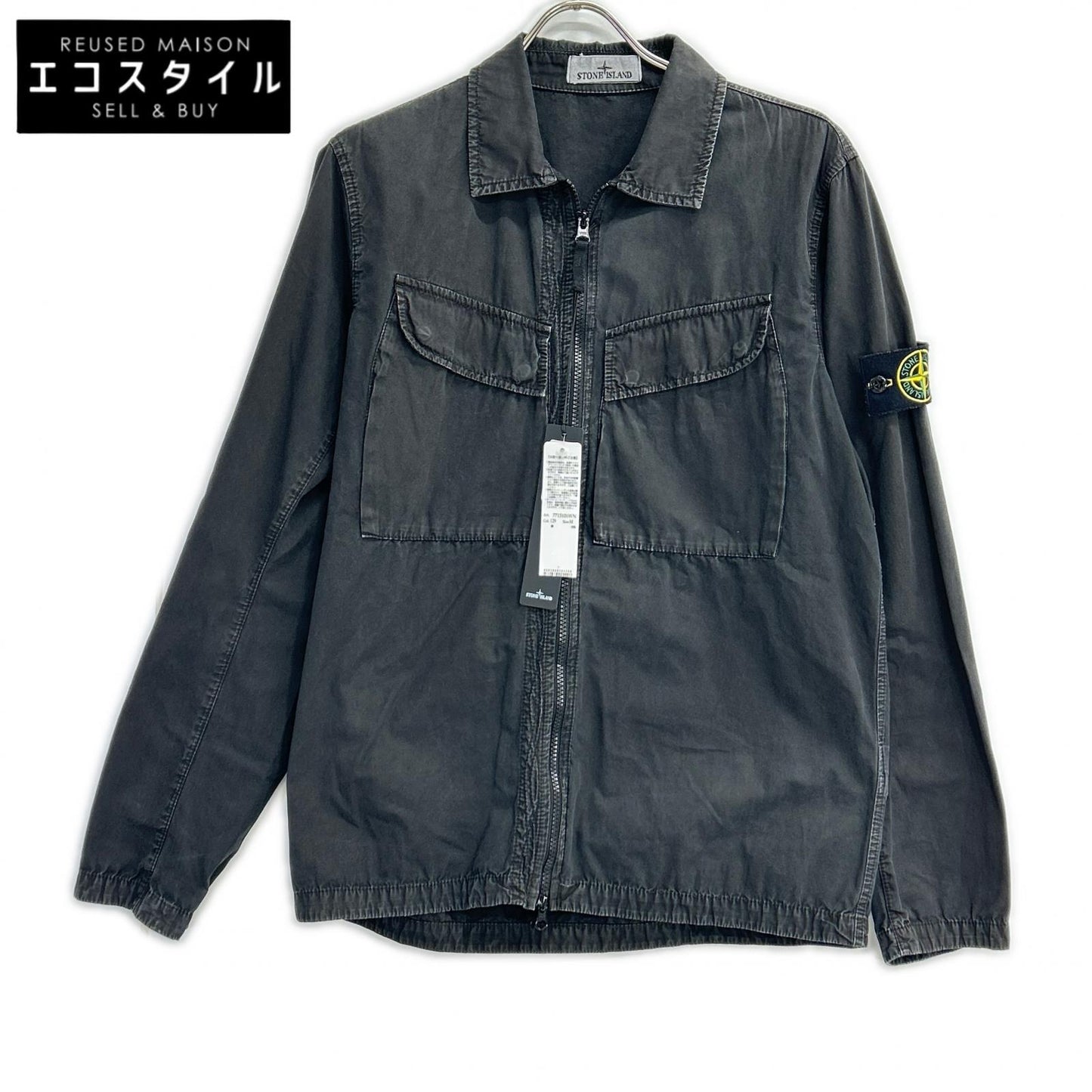 STONE ISLAND ストーンアイランド 7715101WN ブラック ジップアップシャツジャケット ジャケット