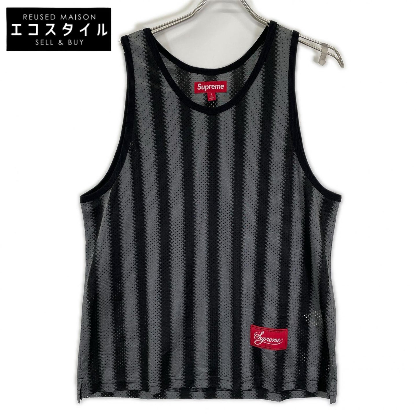 Supreme シュプリーム ブラック Stripe Mesh Tank Top トップス