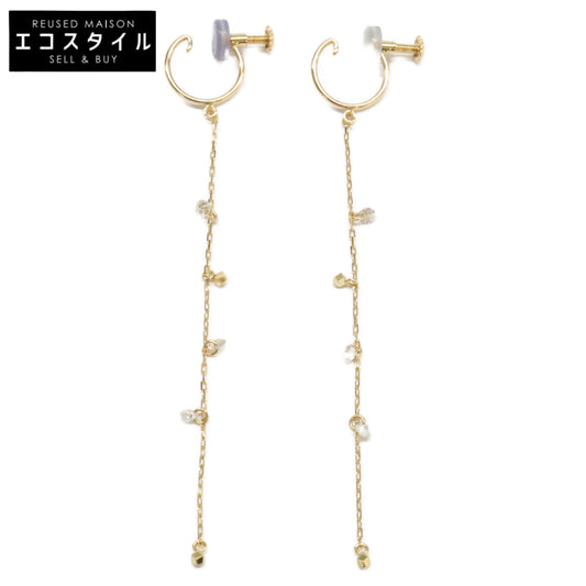 AHKAH Ahkah Excellent Condition AK1716011400 18K Yellow Gold 0.09ct Diamond Bindusalie Earrings