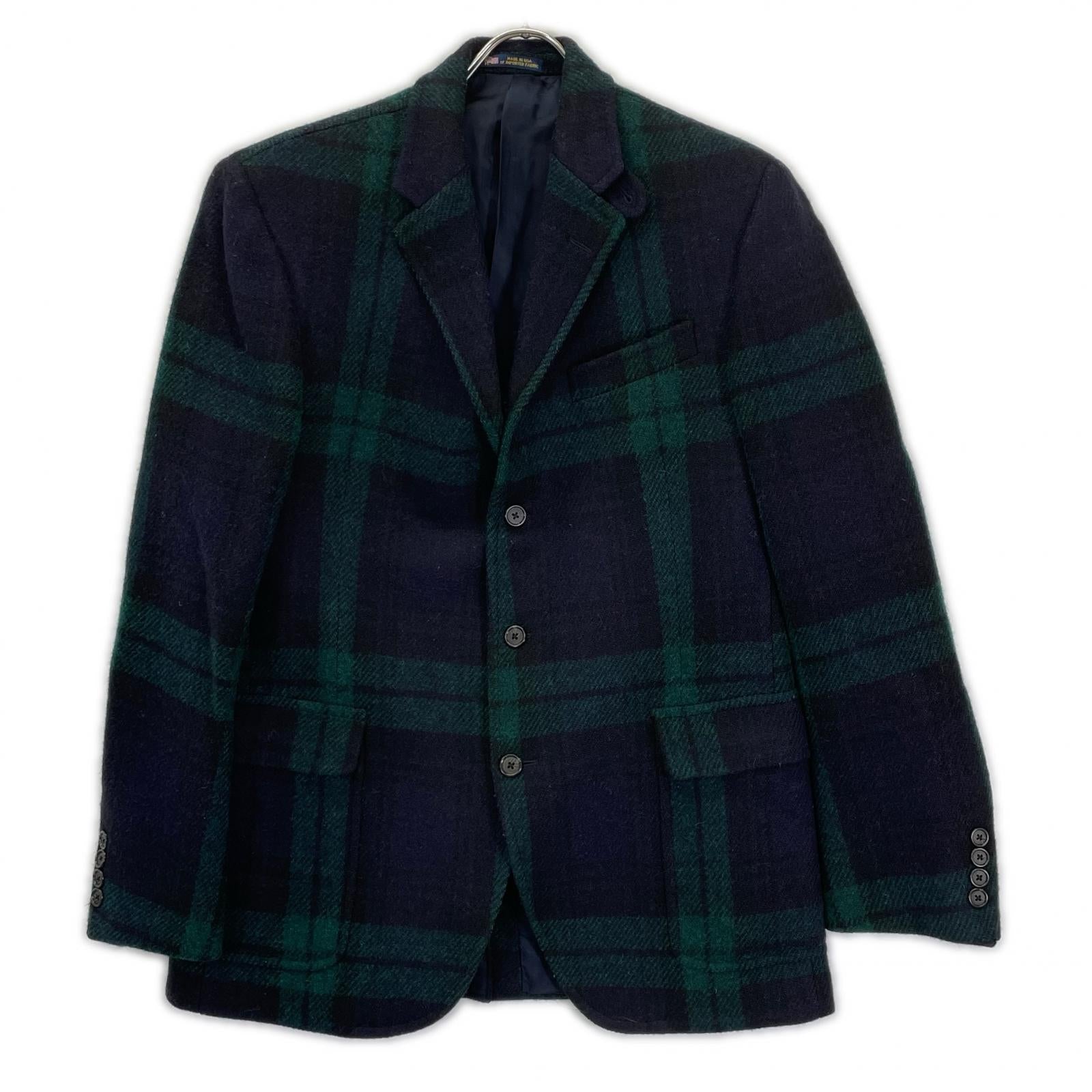 POLObyRalphLauren ポロラルフローレン 715572628 グリーン ウール チェック USA製 テーラードジャケット ジャケット