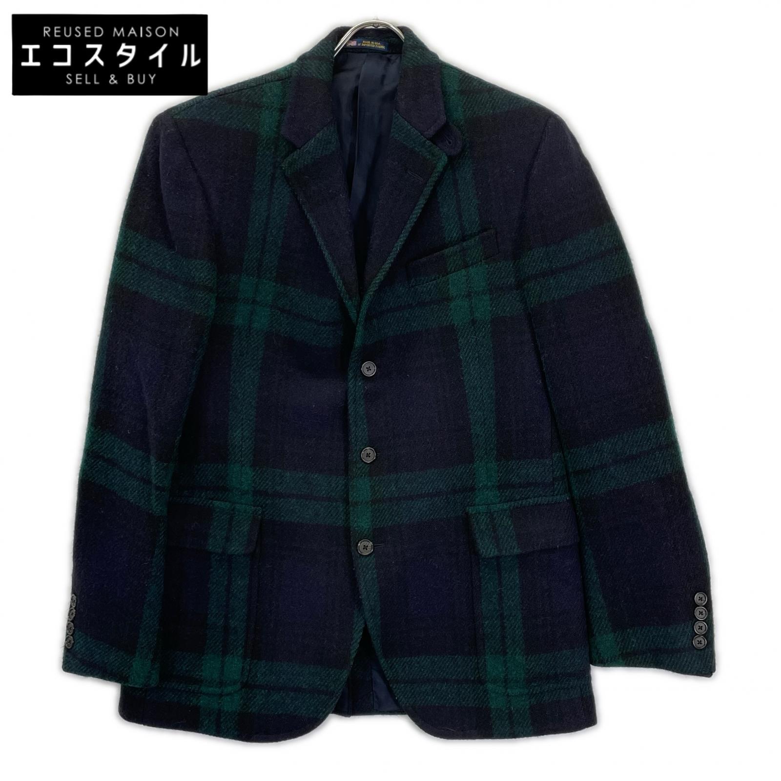 POLObyRalphLauren ポロラルフローレン 715572628 グリーン ウール チェック USA製 テーラードジャケット ジャケット