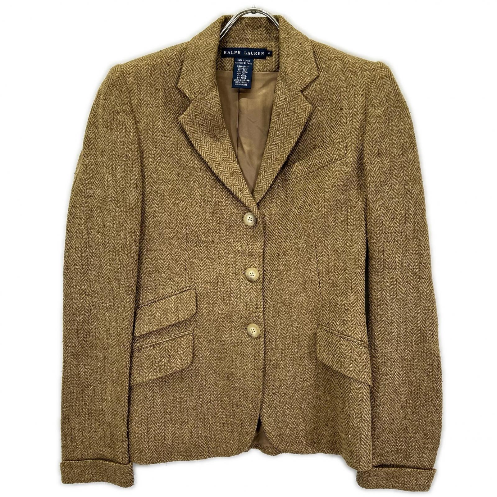 POLObyRalphLauren ポロラルフローレン ベージュ ウール ヘリンボーン テーラードジャケット ジャケット