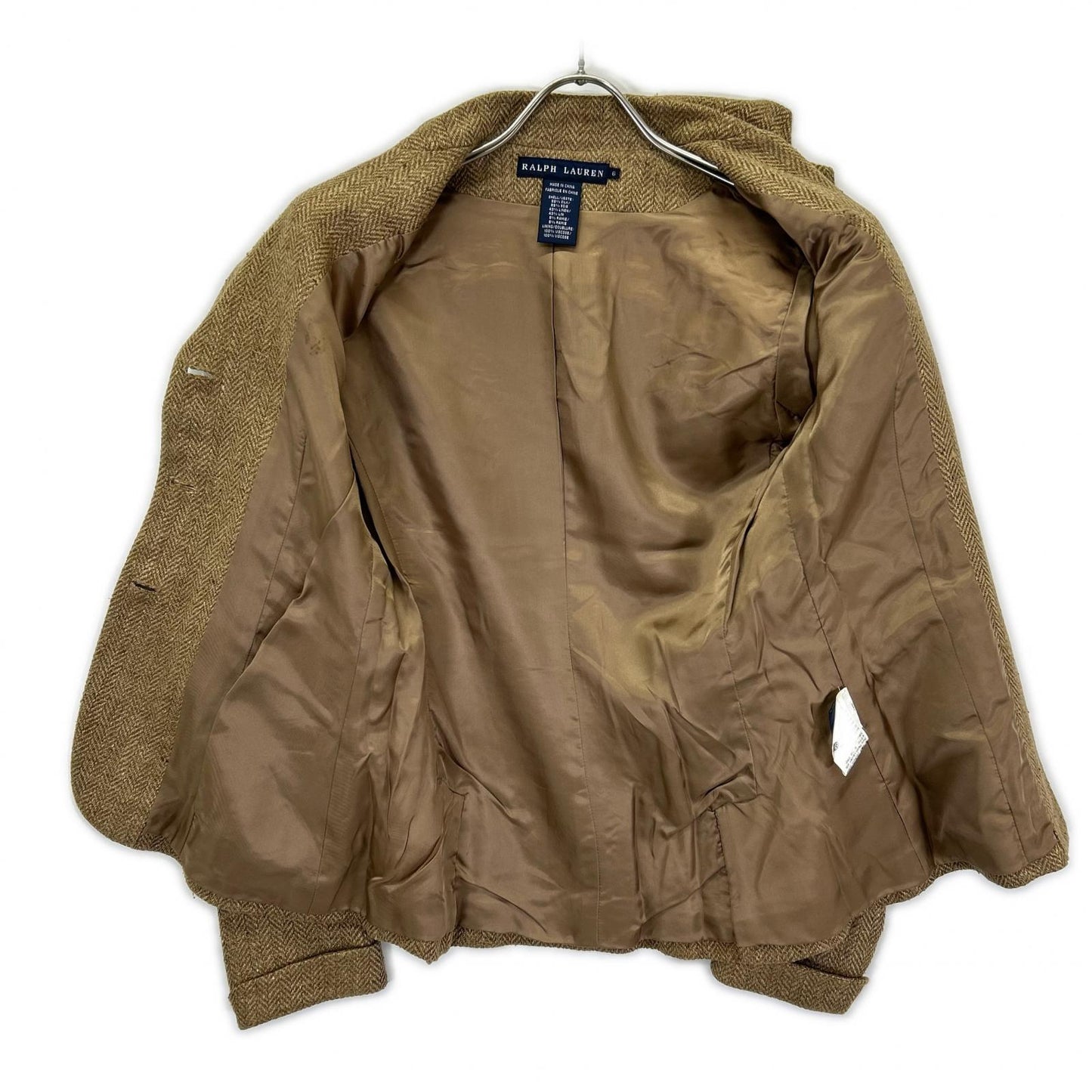 POLObyRalphLauren ポロラルフローレン ベージュ ウール ヘリンボーン テーラードジャケット ジャケット