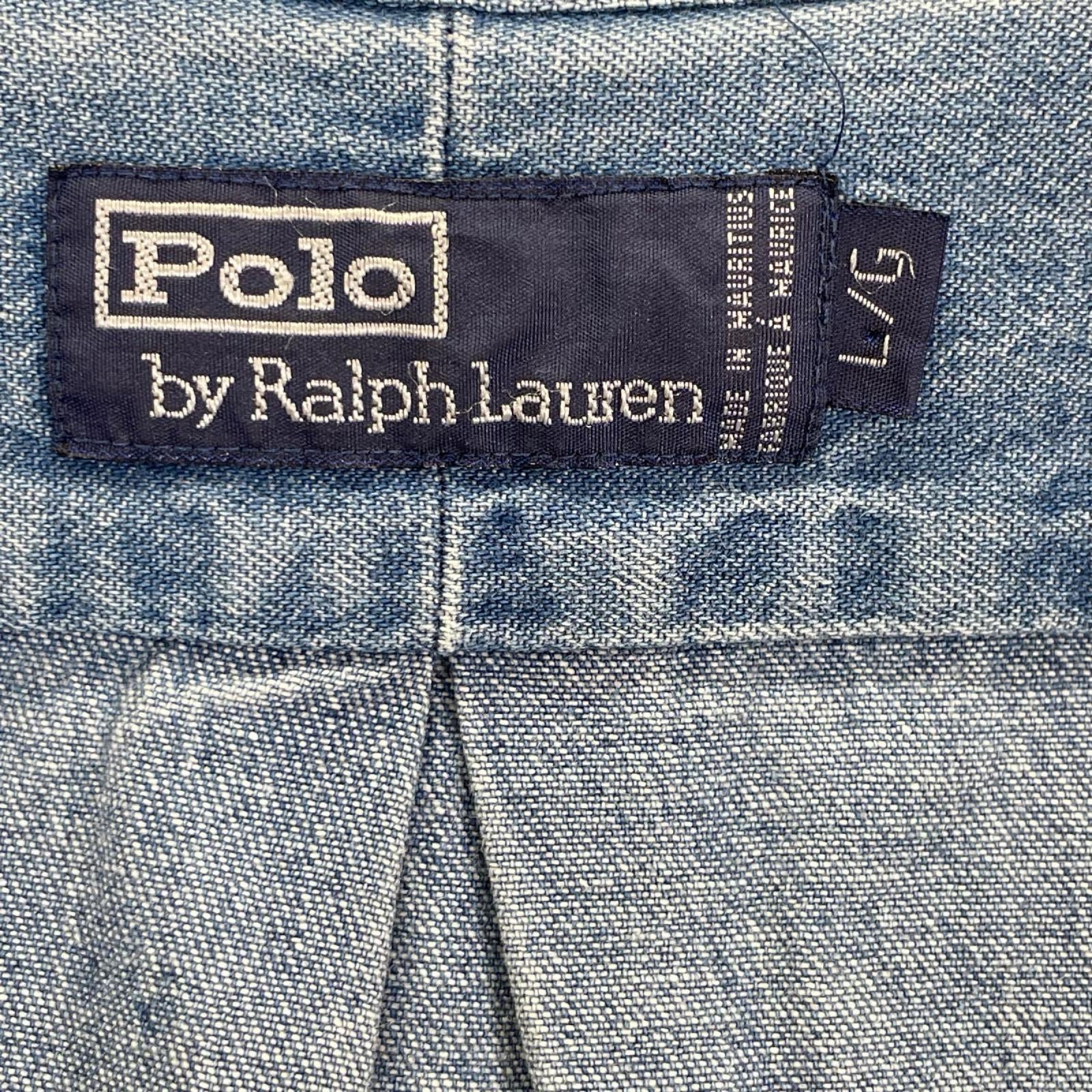POLObyRalphLauren ポロラルフローレン ブルー インディゴ ポニー刺繍 ボタンダウンデニムシャツ トップス
