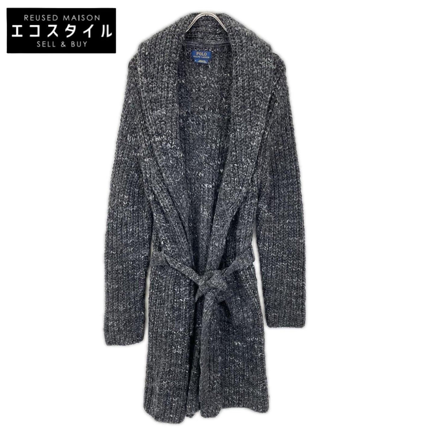 POLObyRalphLauren ポロラルフローレン 710684009001 グレー ショールカラーロングニットカーディガン トップス