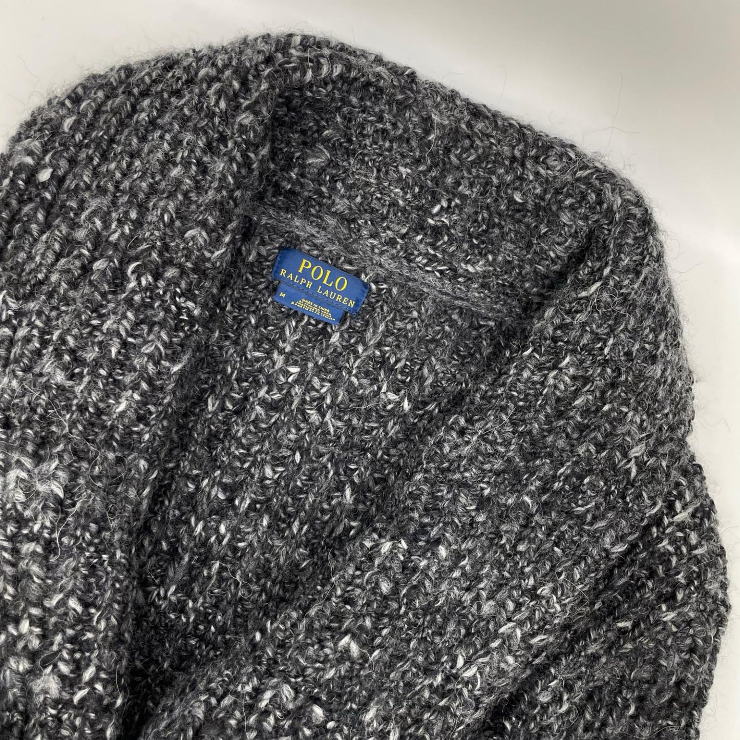 POLObyRalphLauren ポロラルフローレン 710684009001 グレー ショールカラーロングニットカーディガン トップス
