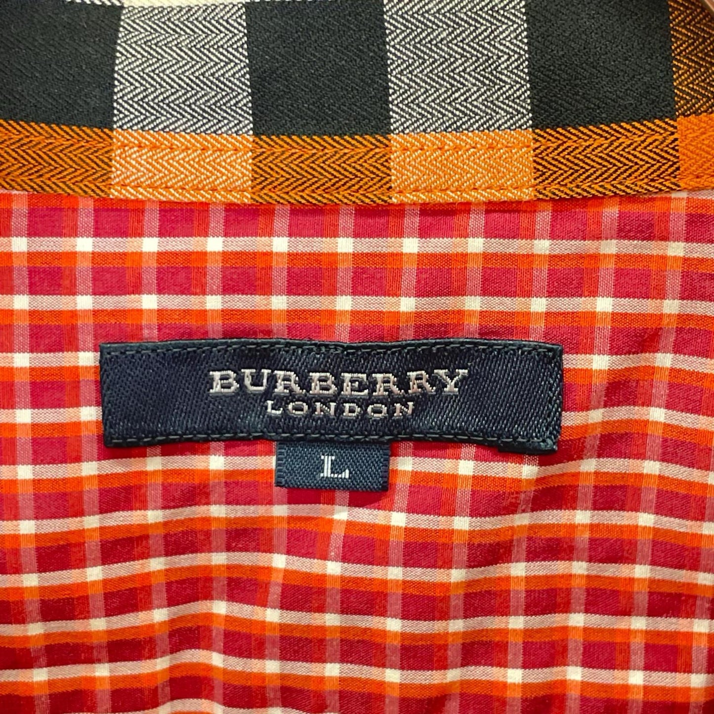 BURBERRY バーバリー A1M41-301-85 レッド コットン チェック柄 ボタンダウン長袖シャツ トップス