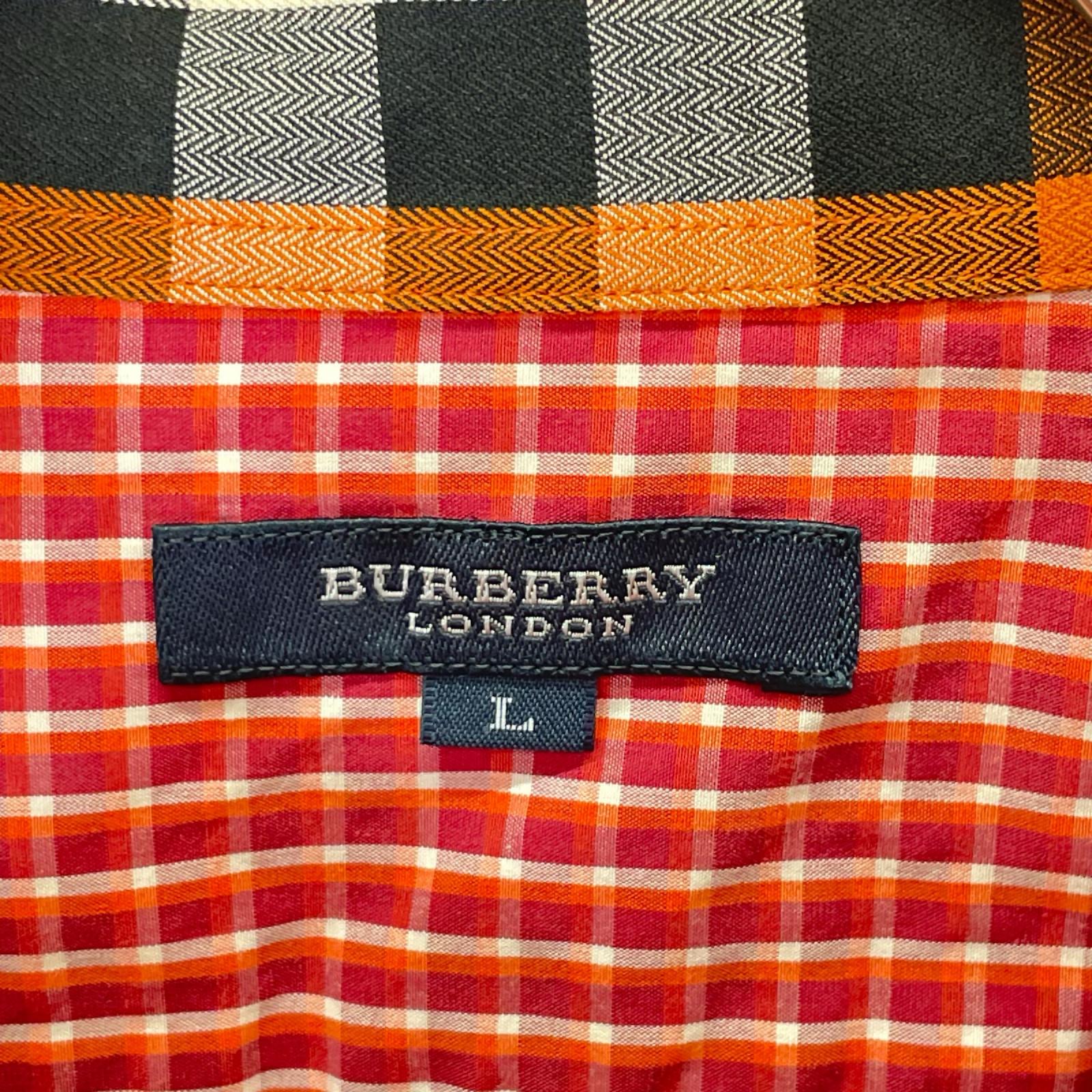 BURBERRY バーバリー A1M41-301-85 レッド コットン チェック柄 ボタンダウン長袖シャツ トップス