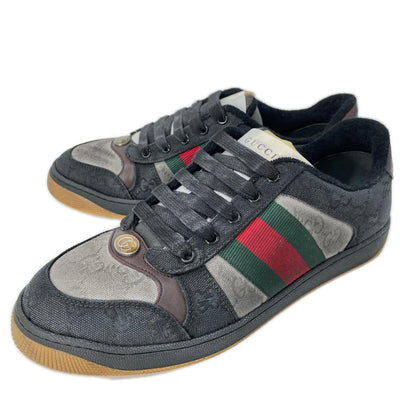 GUCCI グッチ 【新品同様】スクリーナー GGキャンバス ウェブストライプ スニーカー シューズ