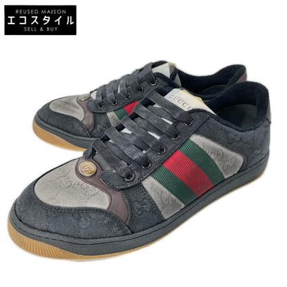GUCCI グッチ 【新品同様】スクリーナー GGキャンバス ウェブストライプ スニーカー シューズ