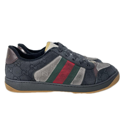 GUCCI グッチ 【新品同様】スクリーナー GGキャンバス ウェブストライプ スニーカー シューズ