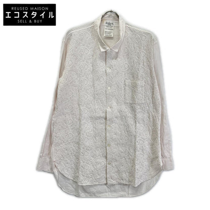 Yohji Yamamoto POUR HOMME ヨウジヤマモトプールオム White×Pink Lace-Embroidered Long-Sleeve Shirt Tops