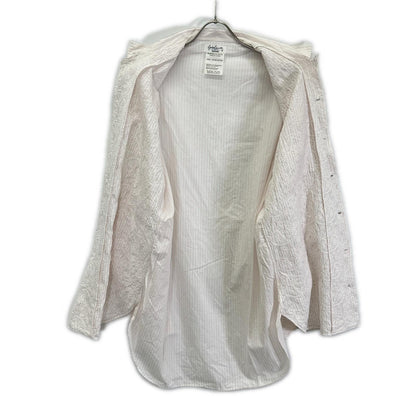 Yohji Yamamoto POUR HOMME ヨウジヤマモトプールオム White×Pink Lace-Embroidered Long-Sleeve Shirt Tops