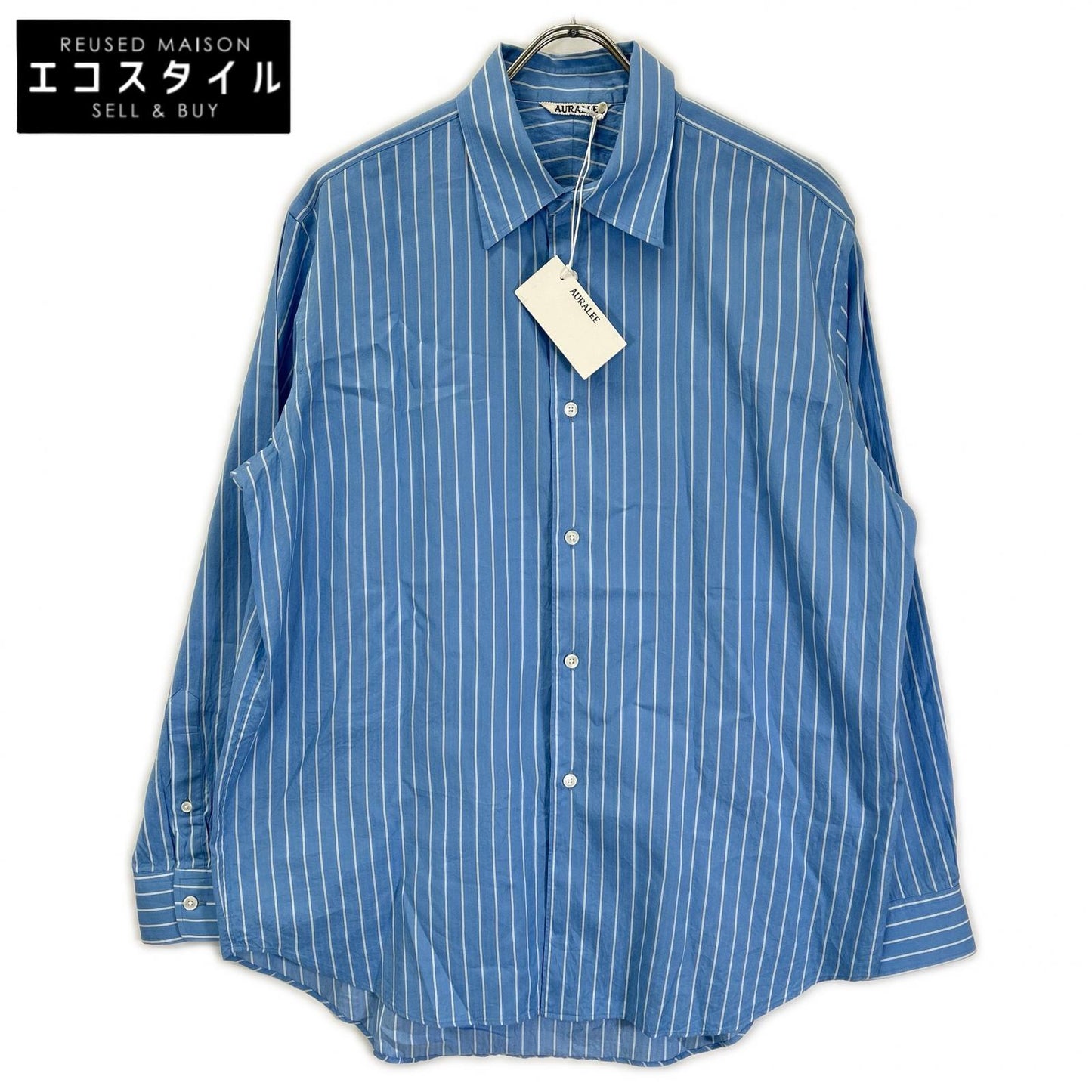 AURALEE オーラリー A26SS01CS COTTON SILK STRIPE SHIRT トップス