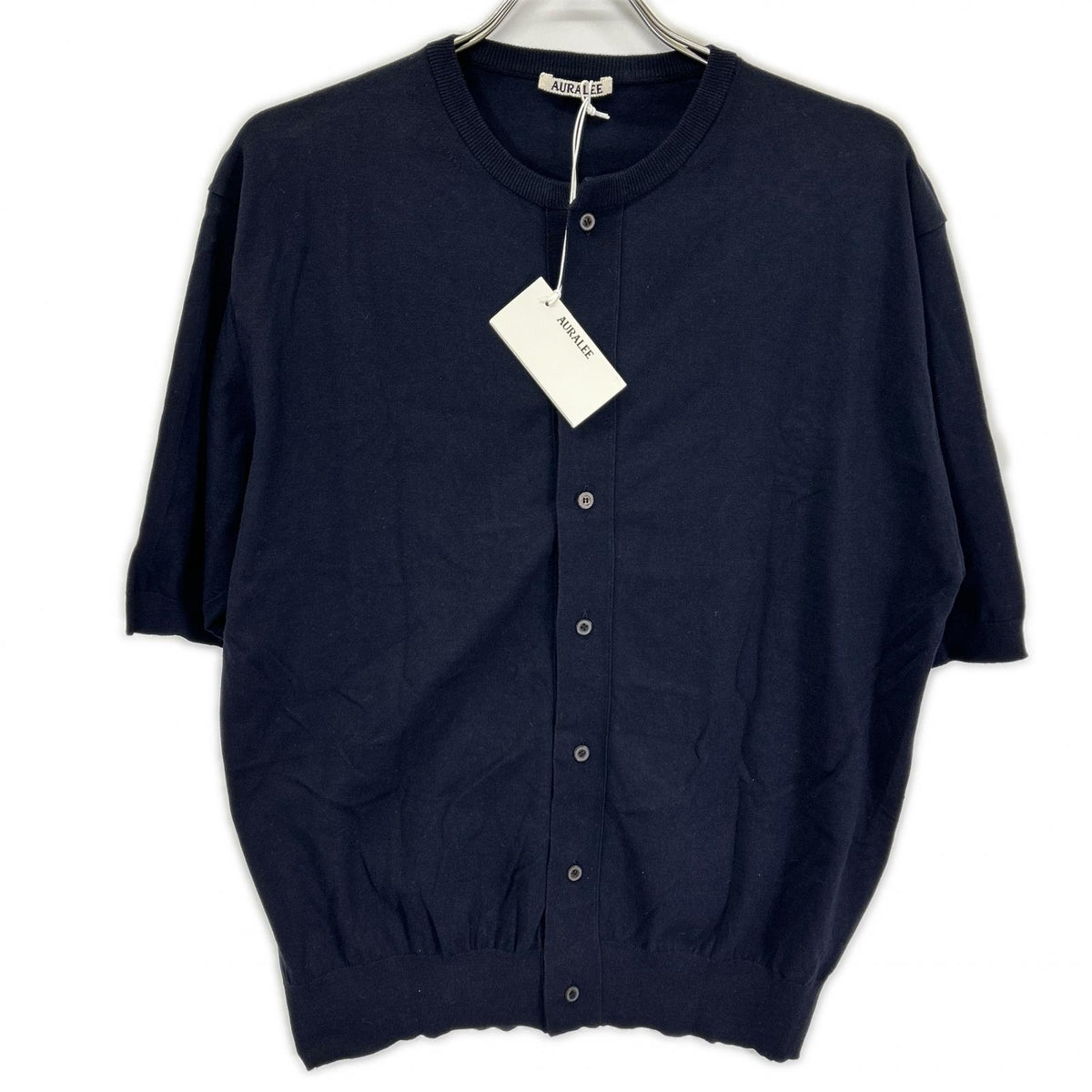 AURALEE オーラリー A26SC01KA HIGH GAUGE KNIT HALF SLEEVED CARDIGAN トップス